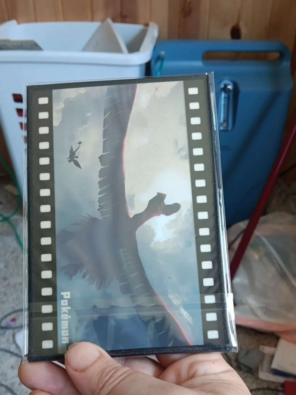 Pokemon-themed Art Bird- Blue Silhouette Design